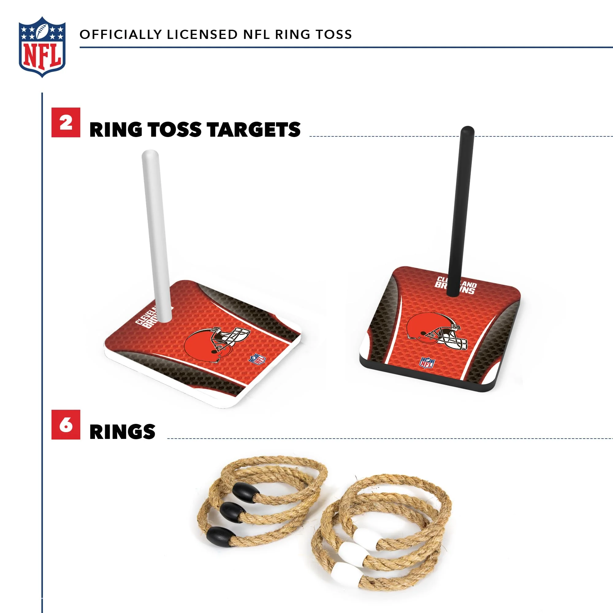 Wild Sports NFL Quoits Set with Direct Print HD Team Graphics – Tailgate Ring Toss Game – Great Gift for Any Football Fan! Ring Toss Family Outdoor Games for The Beach, BBQ, or Tailgate Party - Image 7