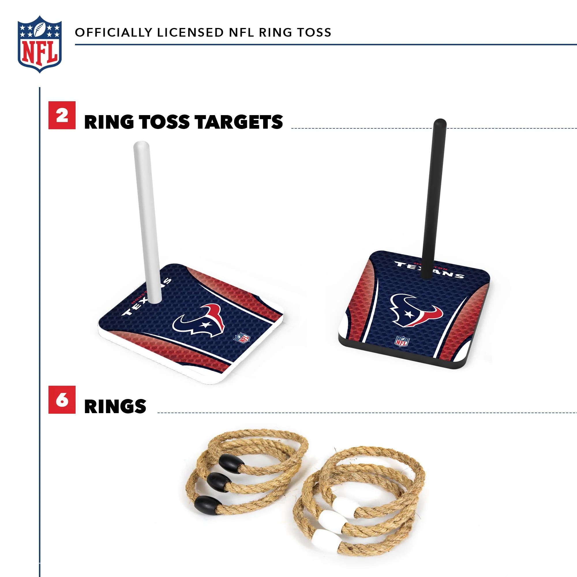 Wild Sports NFL Quoits Set with Direct Print HD Team Graphics – Tailgate Ring Toss Game – Great Gift for Any Football Fan! Ring Toss Family Outdoor Games for The Beach, BBQ, or Tailgate Party - Image 7