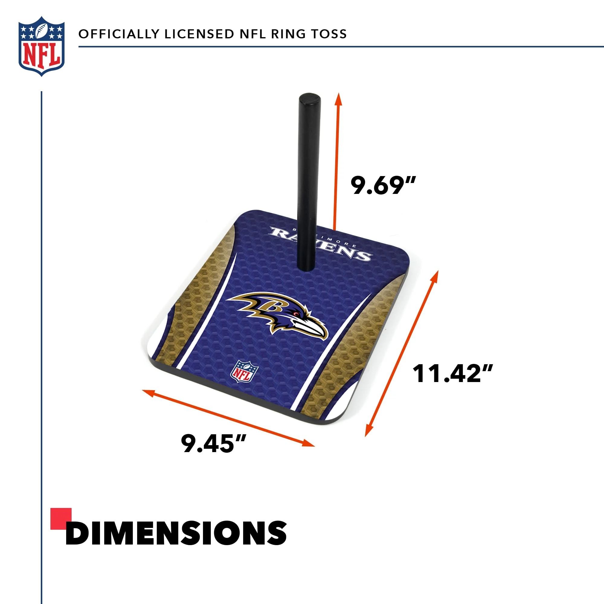 Wild Sports NFL Quoits Set with Direct Print HD Team Graphics – Tailgate Ring Toss Game – Great Gift for Any Football Fan! Ring Toss Family Outdoor Games for The Beach, BBQ, or Tailgate Party - Image 5