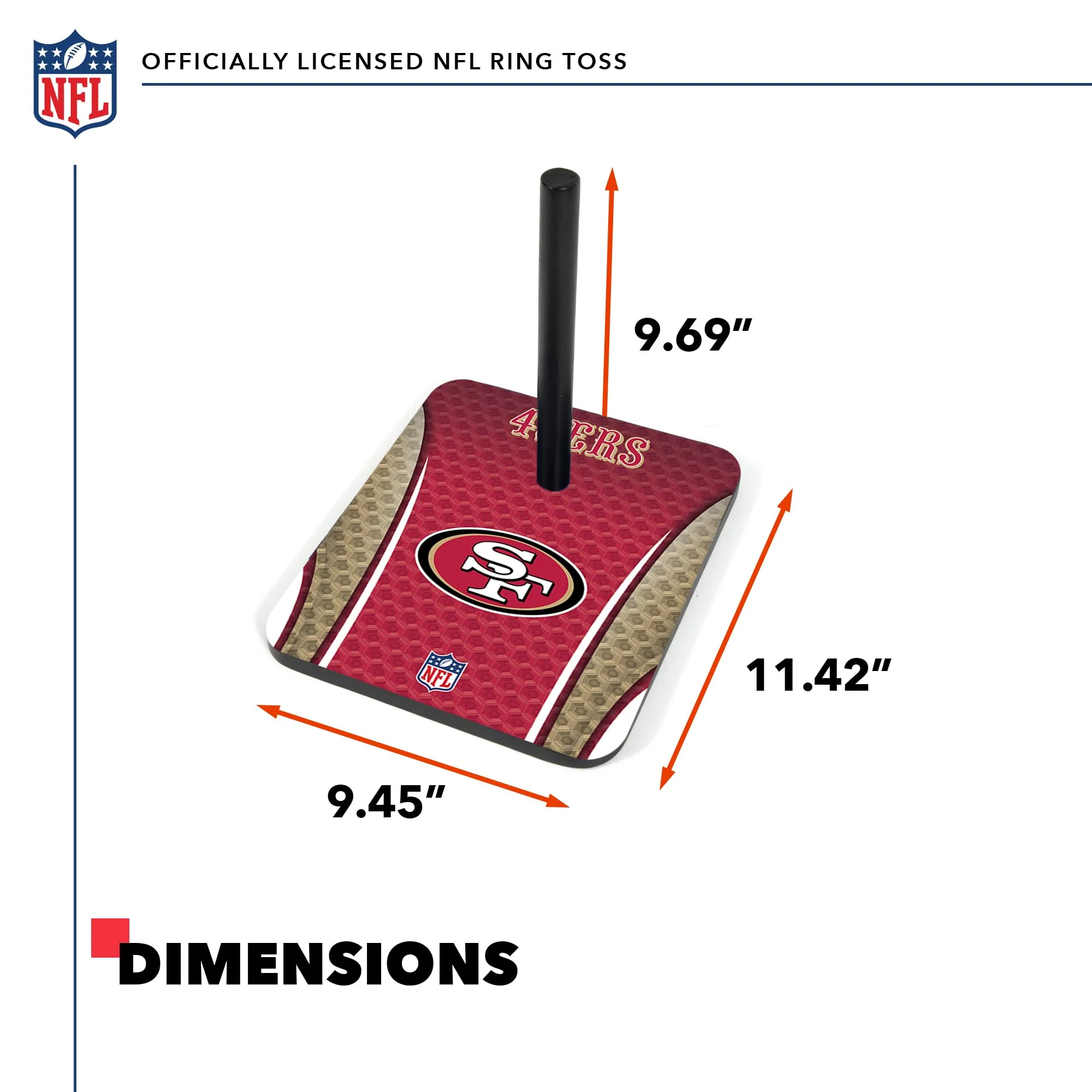 Wild Sports NFL Quoits Set with Direct Print HD Team Graphics – Tailgate Ring Toss Game – Great Gift for Any Football Fan! Ring Toss Family Outdoor Games for The Beach, BBQ, or Tailgate Party - Image 6