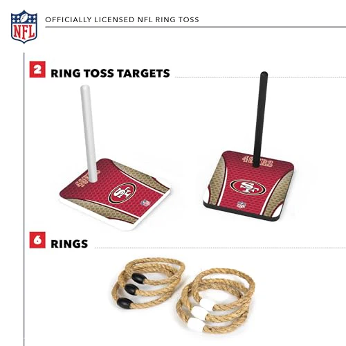 Wild Sports NFL Quoits Set with Direct Print HD Team Graphics – Tailgate Ring Toss Game – Great Gift for Any Football Fan! Ring Toss Family Outdoor Games for The Beach, BBQ, or Tailgate Party - Image 7