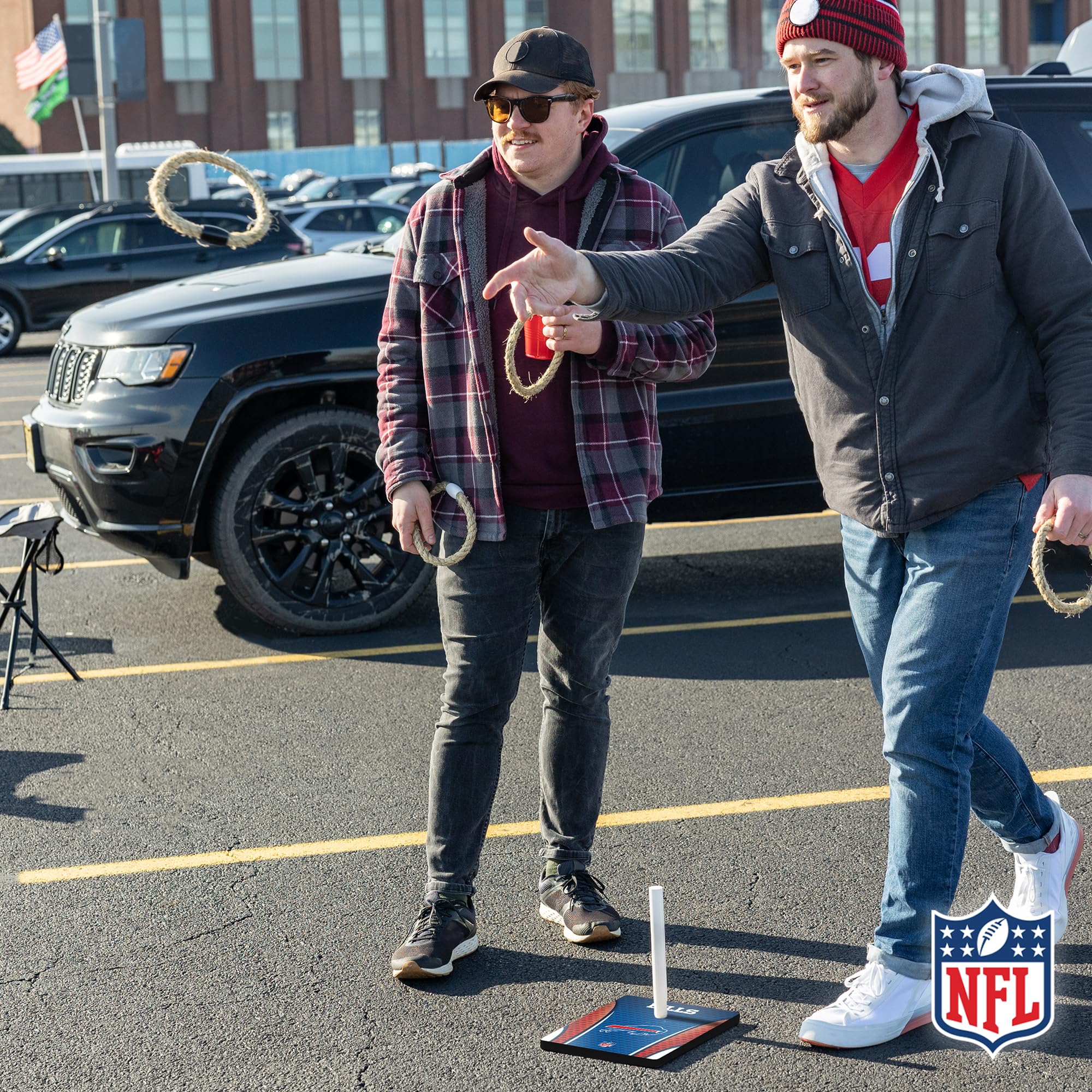 Wild Sports NFL Quoits Set with Direct Print HD Team Graphics – Tailgate Ring Toss Game – Great Gift for Any Football Fan! Ring Toss Family Outdoor Games for The Beach, BBQ, or Tailgate Party - Image 2