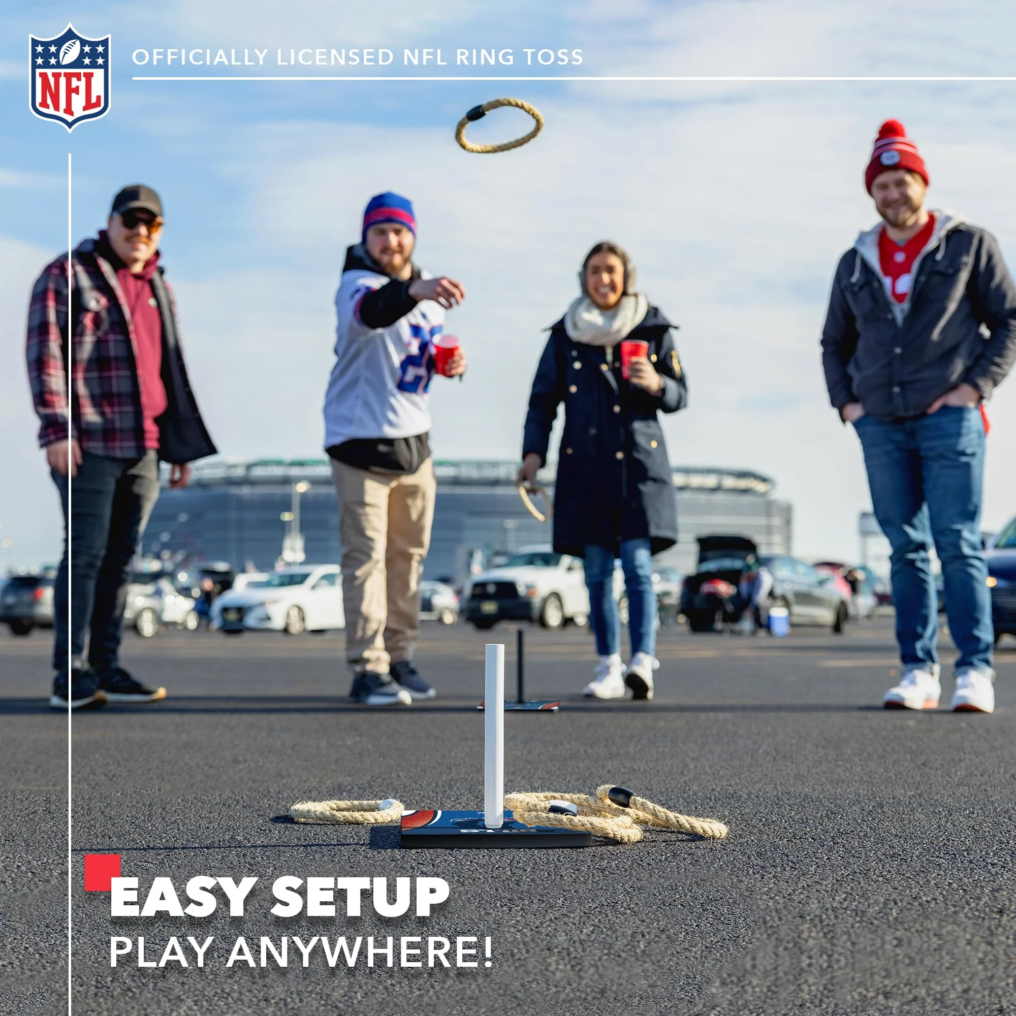 Wild Sports NFL Quoits Set with Direct Print HD Team Graphics – Tailgate Ring Toss Game – Great Gift for Any Football Fan! Ring Toss Family Outdoor Games for The Beach, BBQ, or Tailgate Party - Image 5