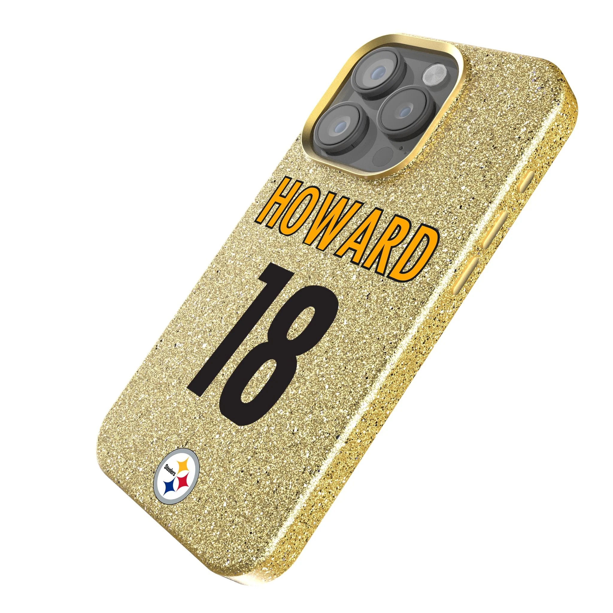 Will Howard Pittsburgh Steelers 18 Game Tactic Bling Phone Case for Apple iPhone - Image 2
