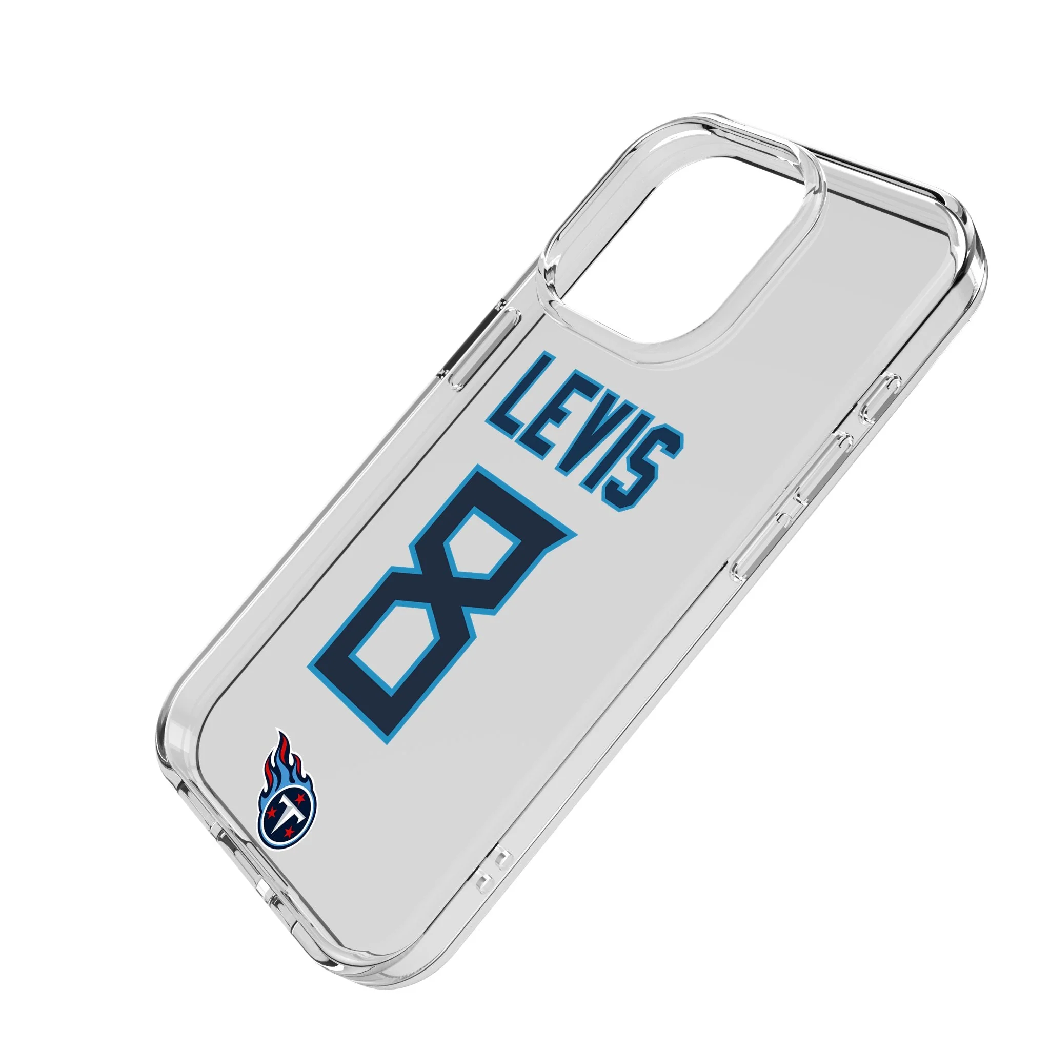 Will Levis Tennessee Titans 8 Game Tactic Clear Phone Case for Apple iPhone - Image 2