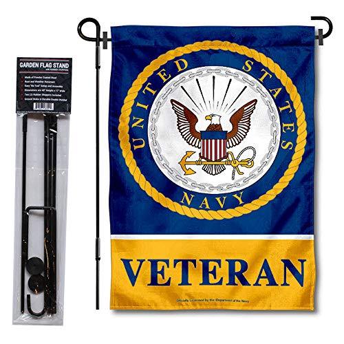 WinCraft Navy Veteran Garden Flag with Stand Holder