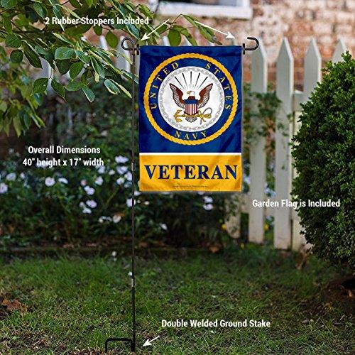 WinCraft Navy Veteran Garden Flag with Stand Holder - Image 3