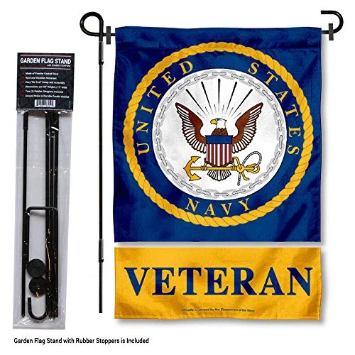 WinCraft Navy Veteran Garden Flag with Stand Holder - Image 4