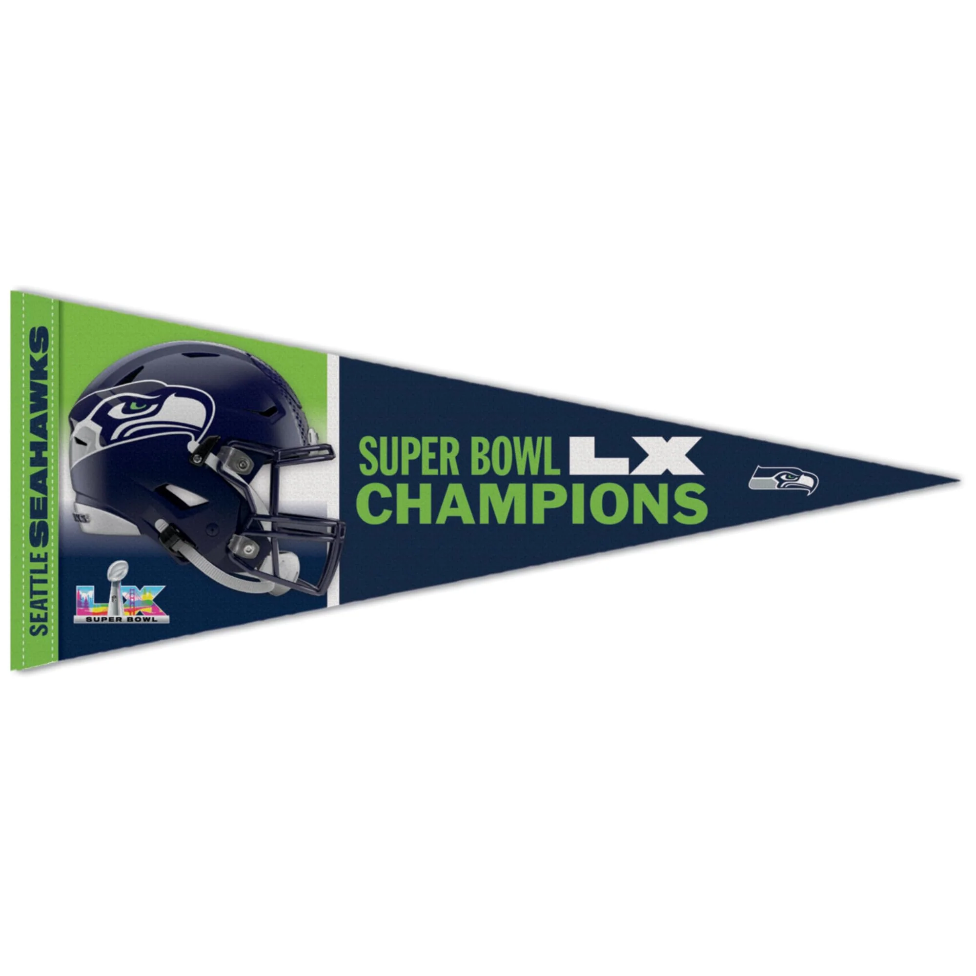 WinCraft Seattle Seahawks Super Bowl LX Champions 12" x 30" Premium Pennant - Image 2