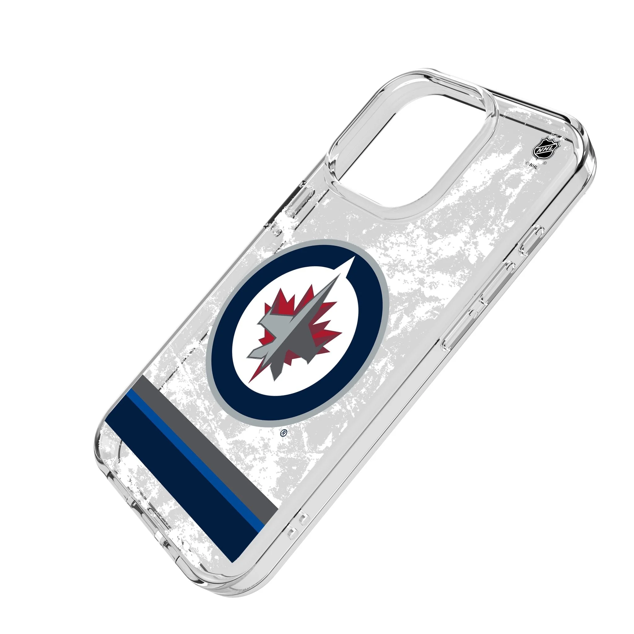 Winnipeg Jets Ice Stripe Clear Phone Case for Apple iPhone - Image 2