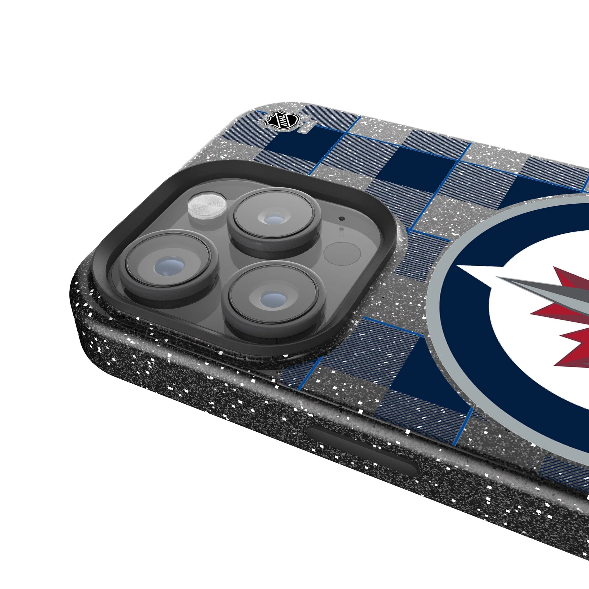 Winnipeg Jets Plaid Bling Phone Case - Image 4
