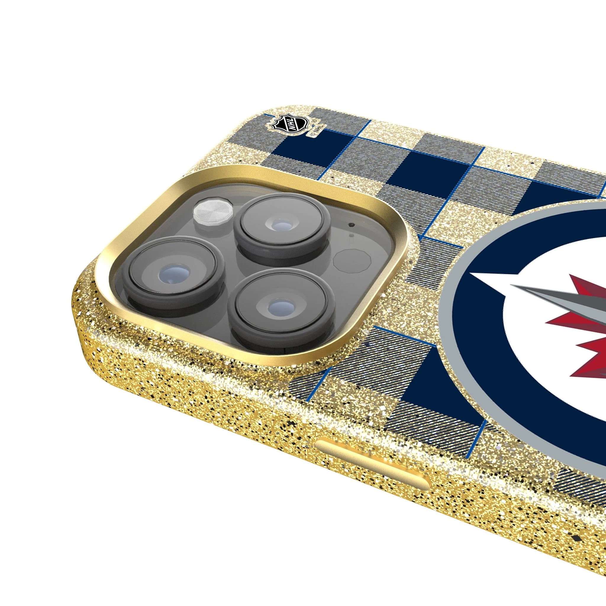 Winnipeg Jets Plaid Bling Phone Case - Image 4