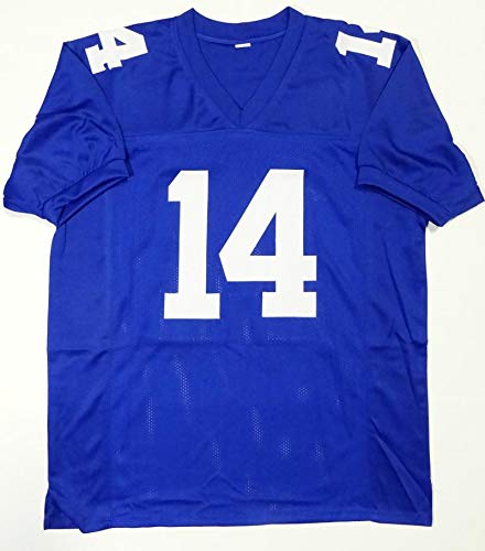 Y.A. Tittle Autographed Blue Pro Style Jersey W/HOF- JSA W Authenticated *M4 - Image 5
