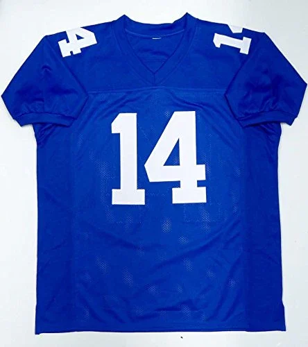 Y.A. Tittle Autographed Blue Pro Style Jersey With HOF- JSA Witnessed Auth - Image 4