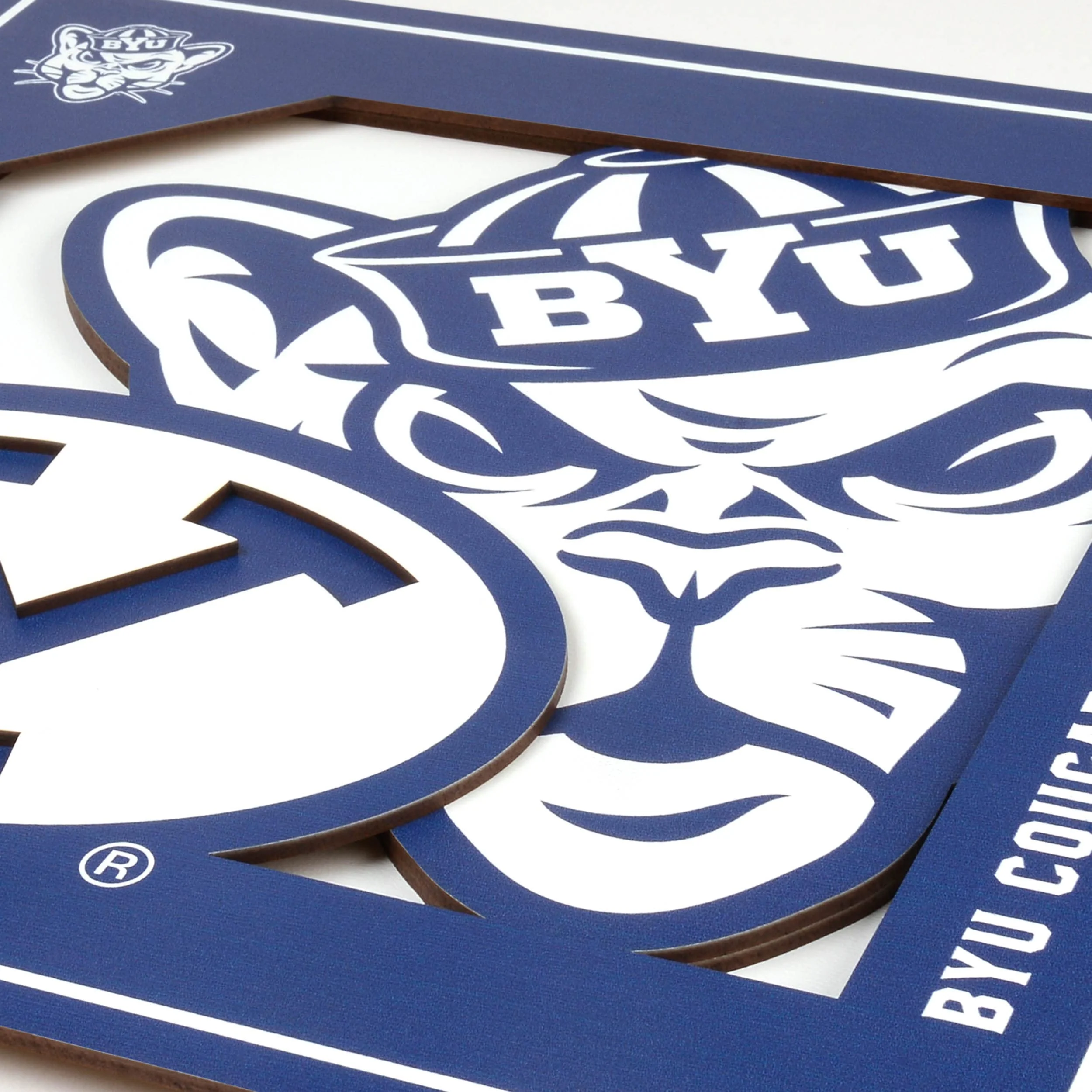 YouTheFan NCAA BYU Cougars 3D Logo Series Wall Art - 12x12 - Image 4