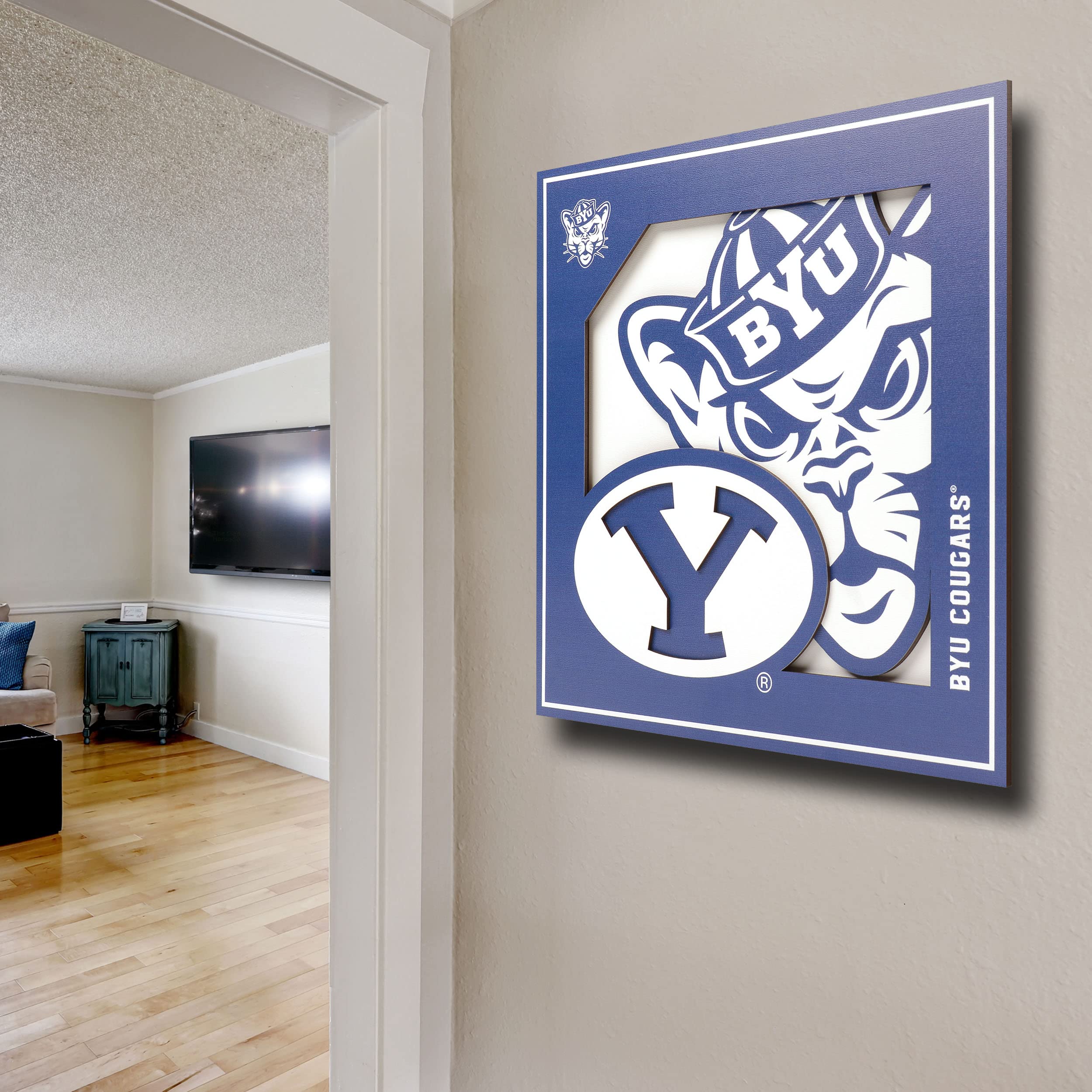 YouTheFan NCAA BYU Cougars 3D Logo Series Wall Art - 12x12 - Image 5