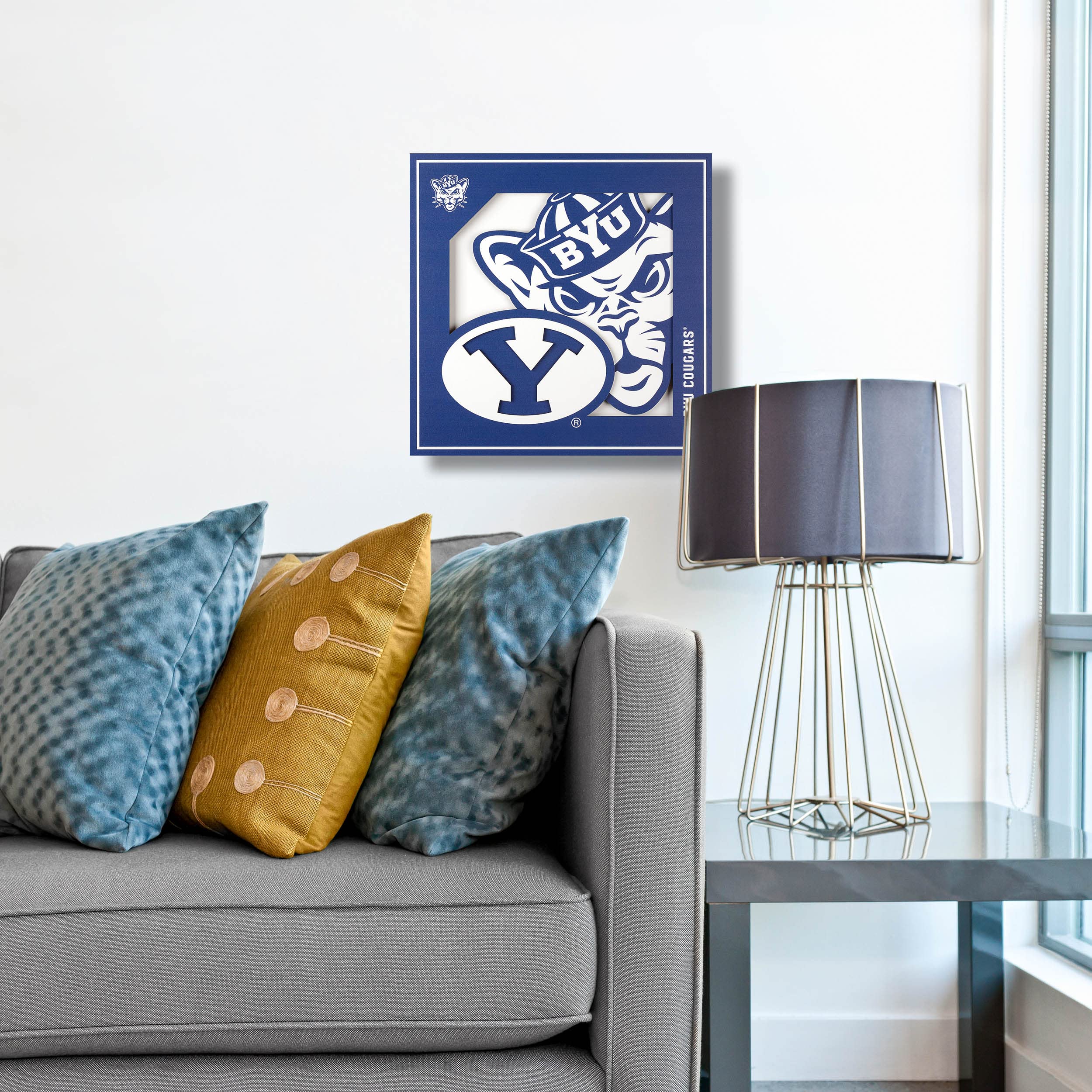 YouTheFan NCAA BYU Cougars 3D Logo Series Wall Art - 12x12 - Image 6