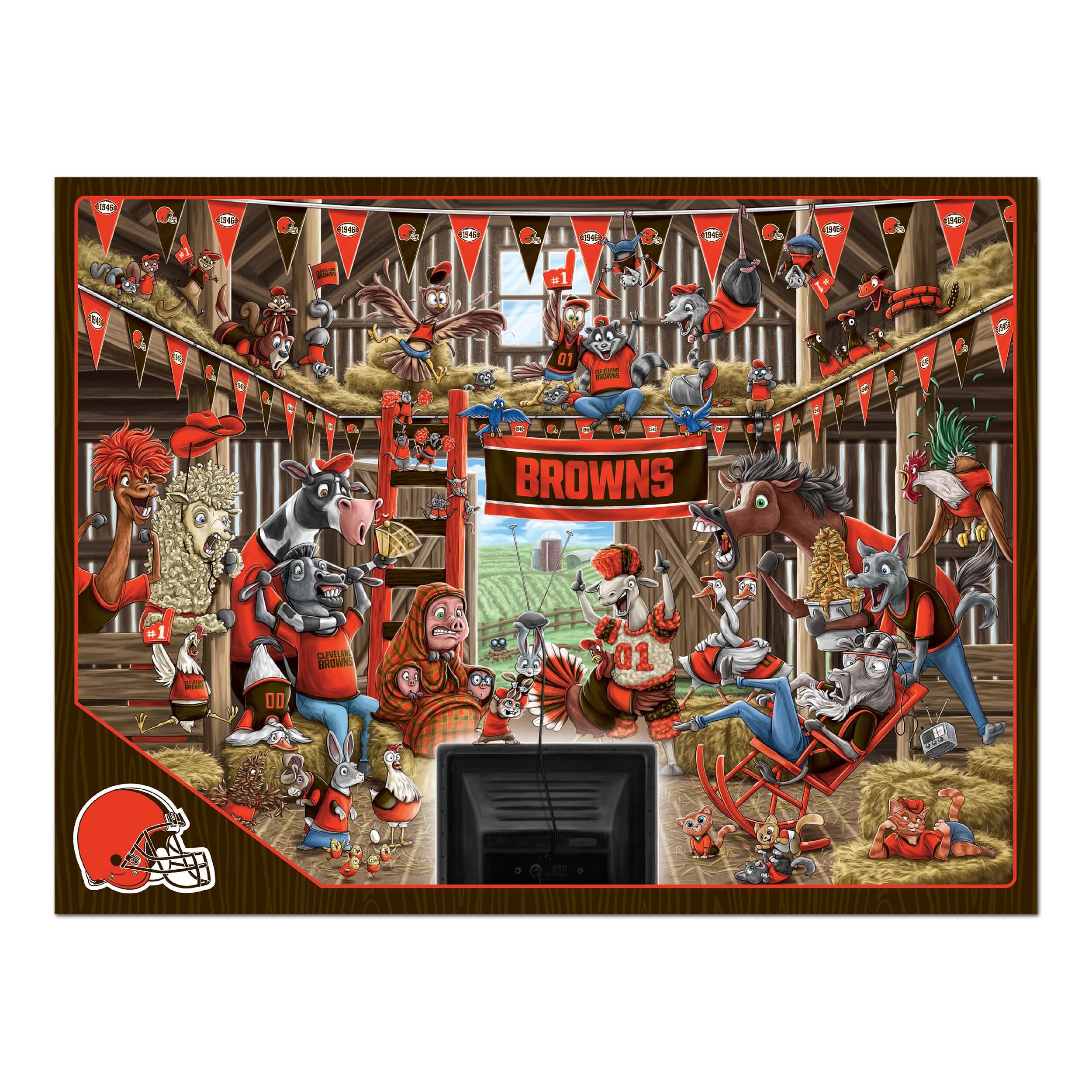 YouTheFan NFL Cleveland Browns Barnyard Fans 500pc Puzzle - Image 3