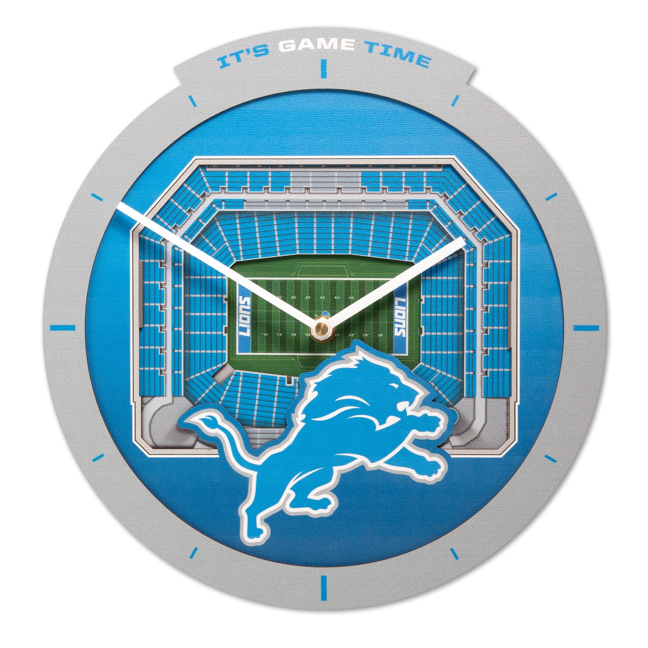 YouTheFan NFL Detroit Lions 3D StadiumView Clock