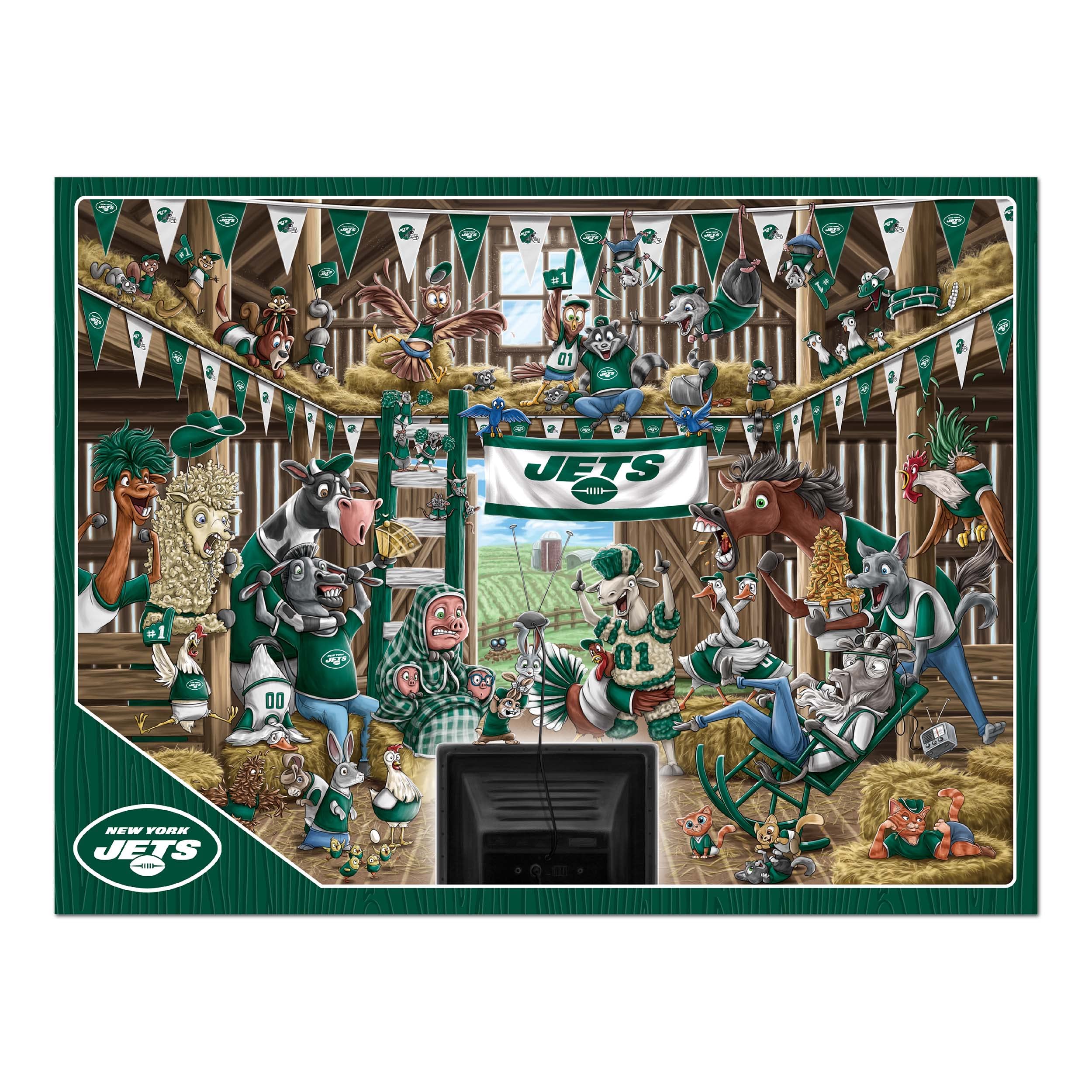 YouTheFan NFL New York Jets Barnyard Fans 500pc Puzzle - Image 3