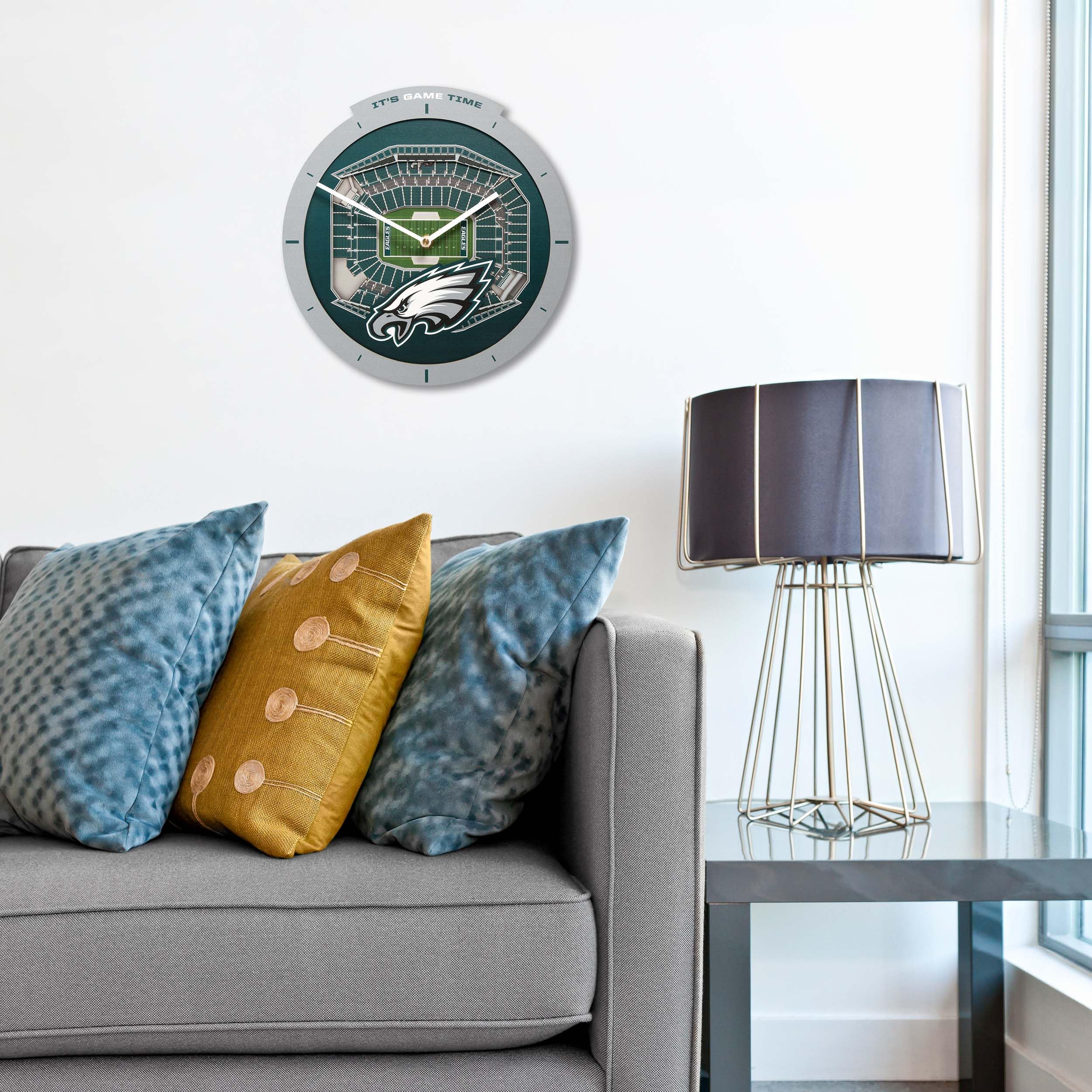 YouTheFan NFL Philadelphia Eagles 3D StadiumView Clock - Image 3