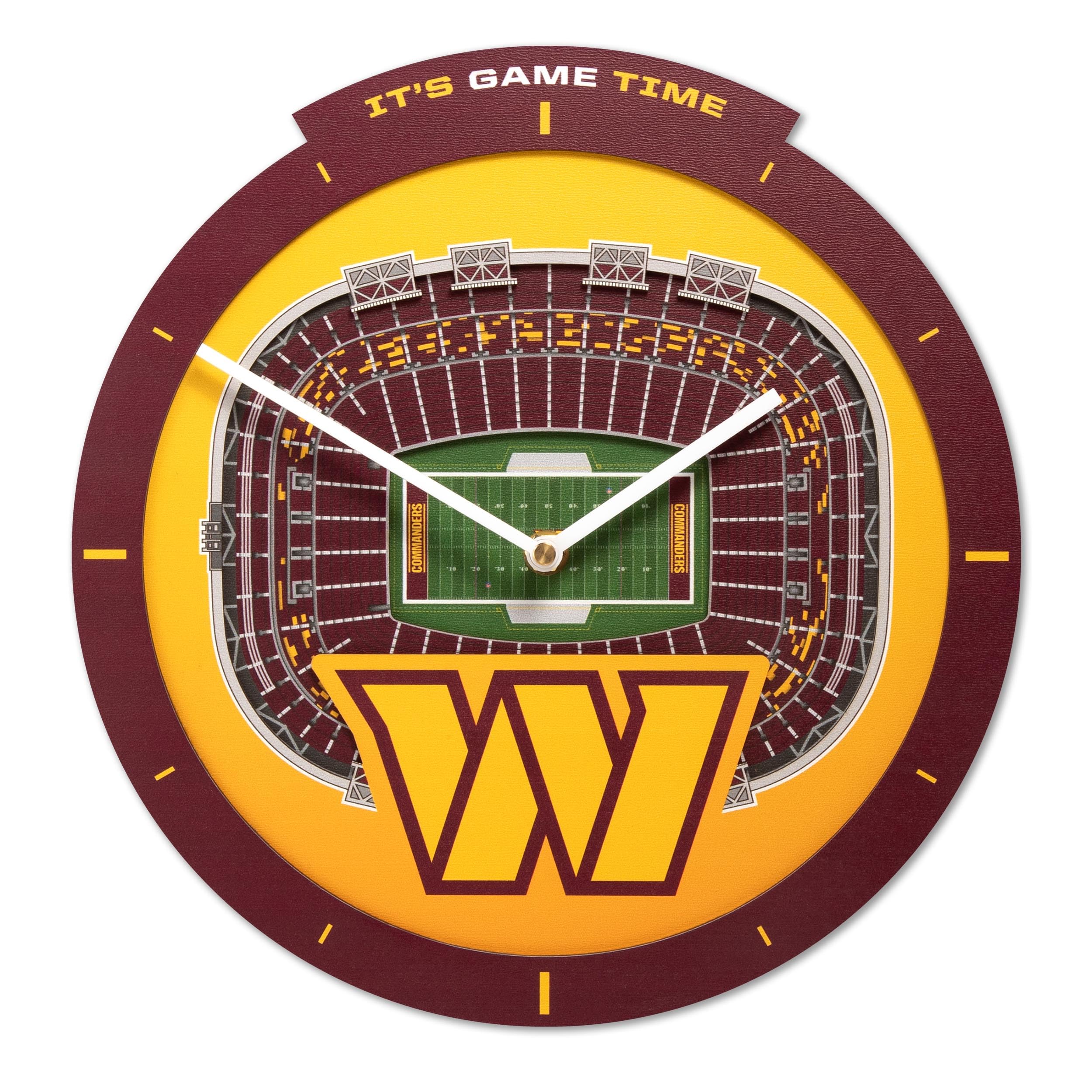 YouTheFan NFL Washington Commanders 3D StadiumView Clock