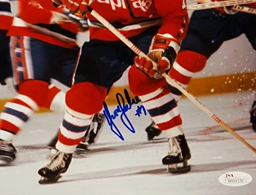 Yvon Labre Autographed 8x10 Washington Capitals In Play Photo with JSA W Auth - Image 2